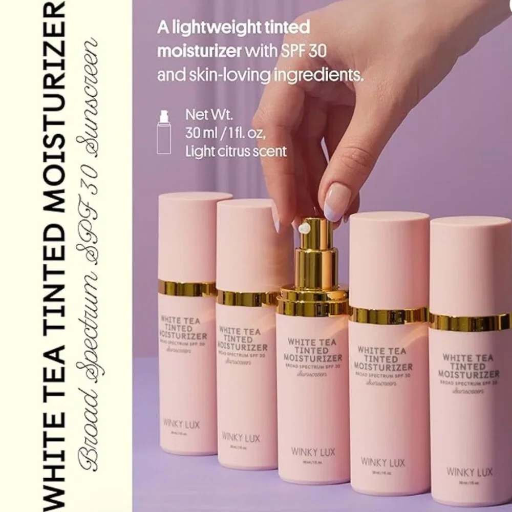 Winky Lux White Tea DEEP Tinted Moisturizer SPF 30 Sunscreen, with Vitamin E